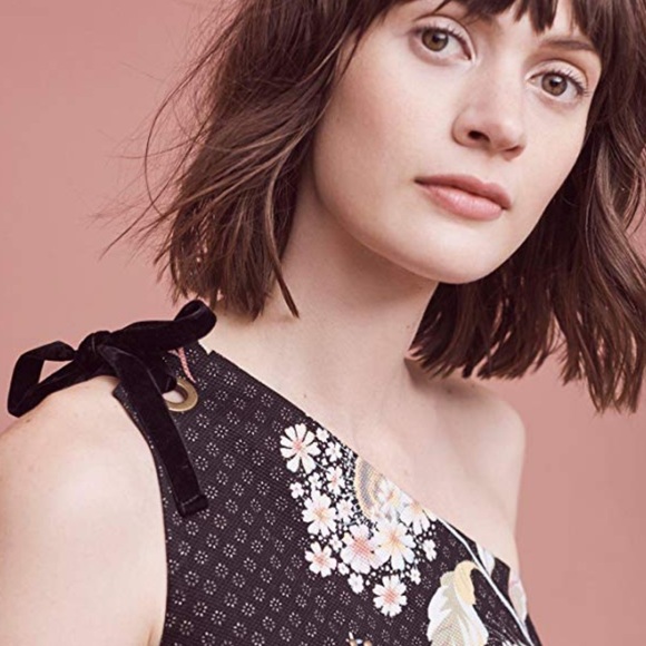 NWT ANTHROPOLOGIE Maeve Ashbury One shoulder Dress - Picture 4 of 12